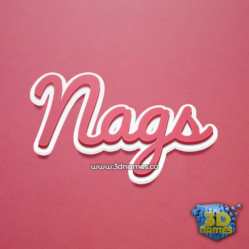nags in Red Scribble style - 3D name wallpaper