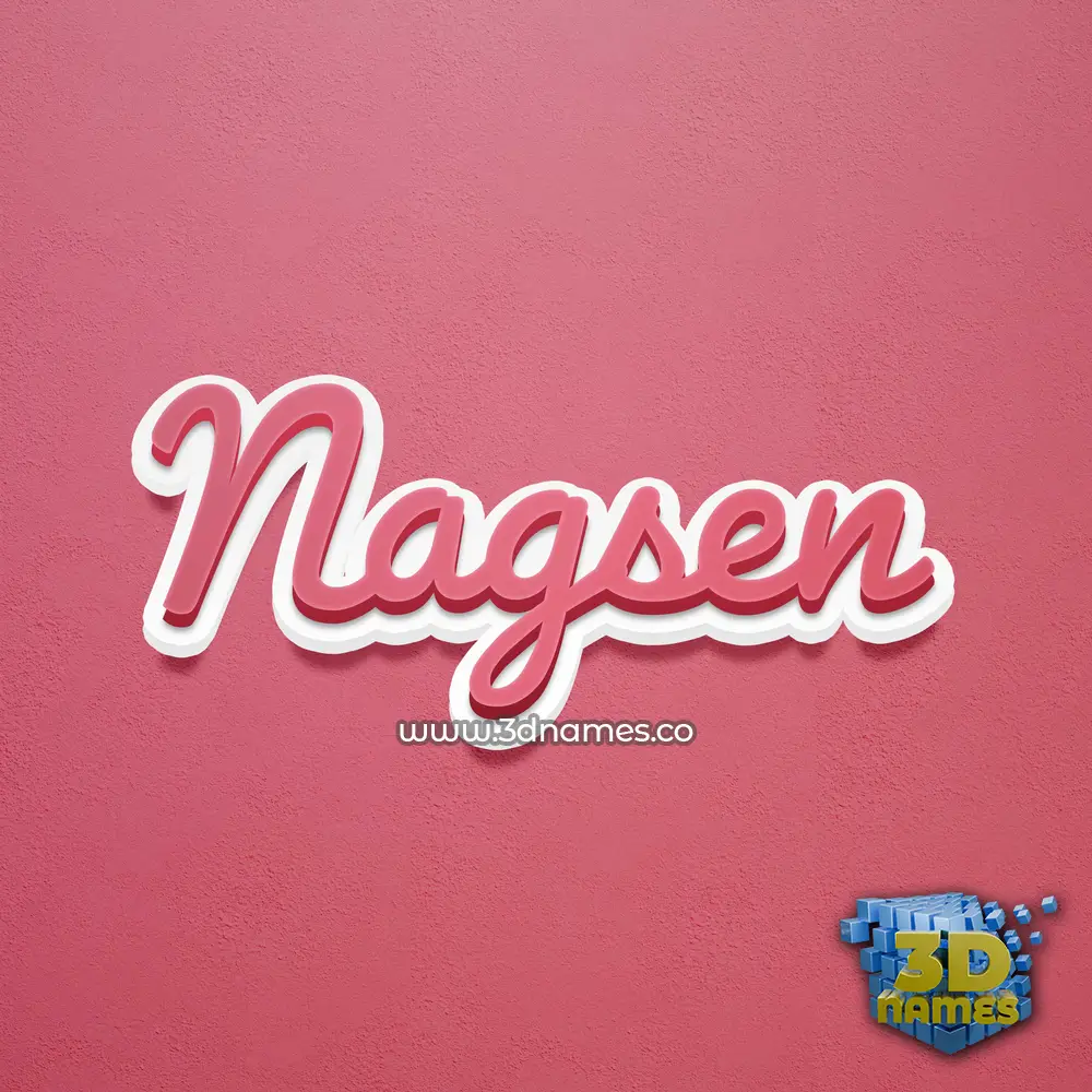 nagsen in Red Scribble style - 3D name wallpaper
