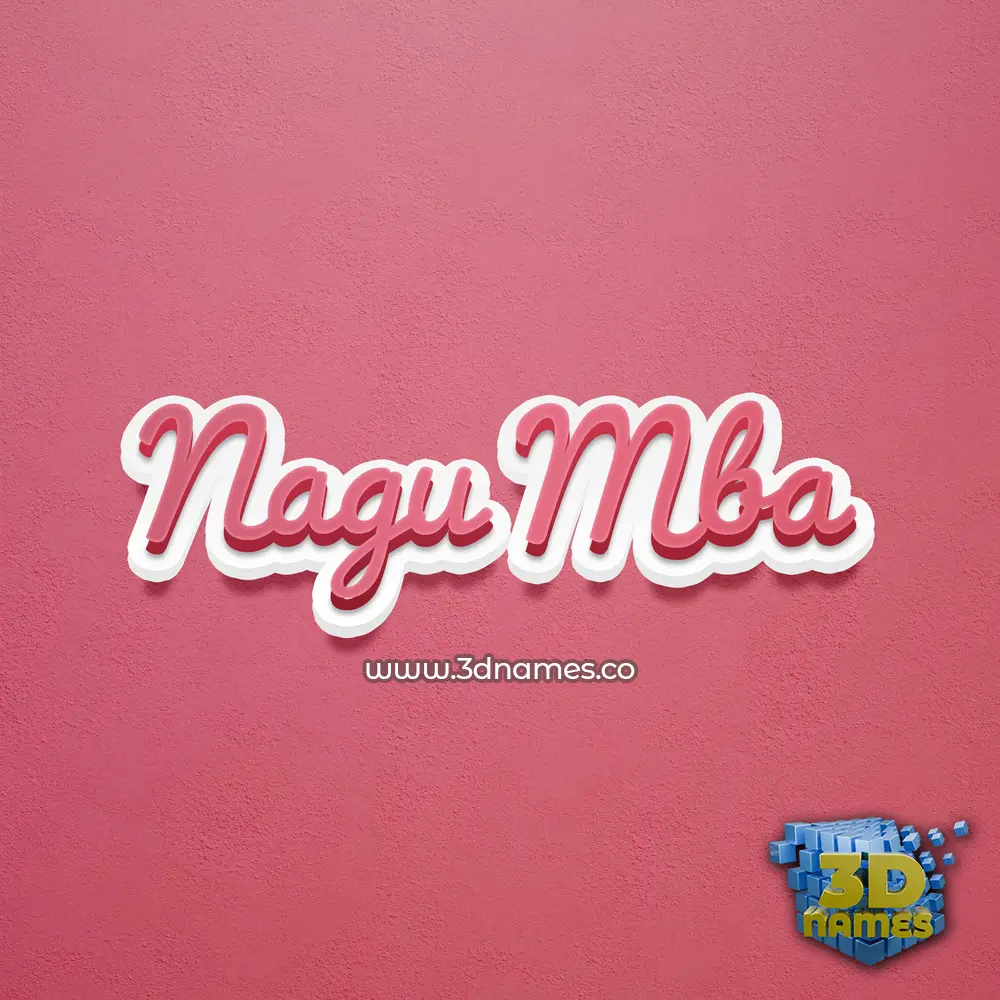 nagu mba in Red Scribble style - 3D name wallpaper