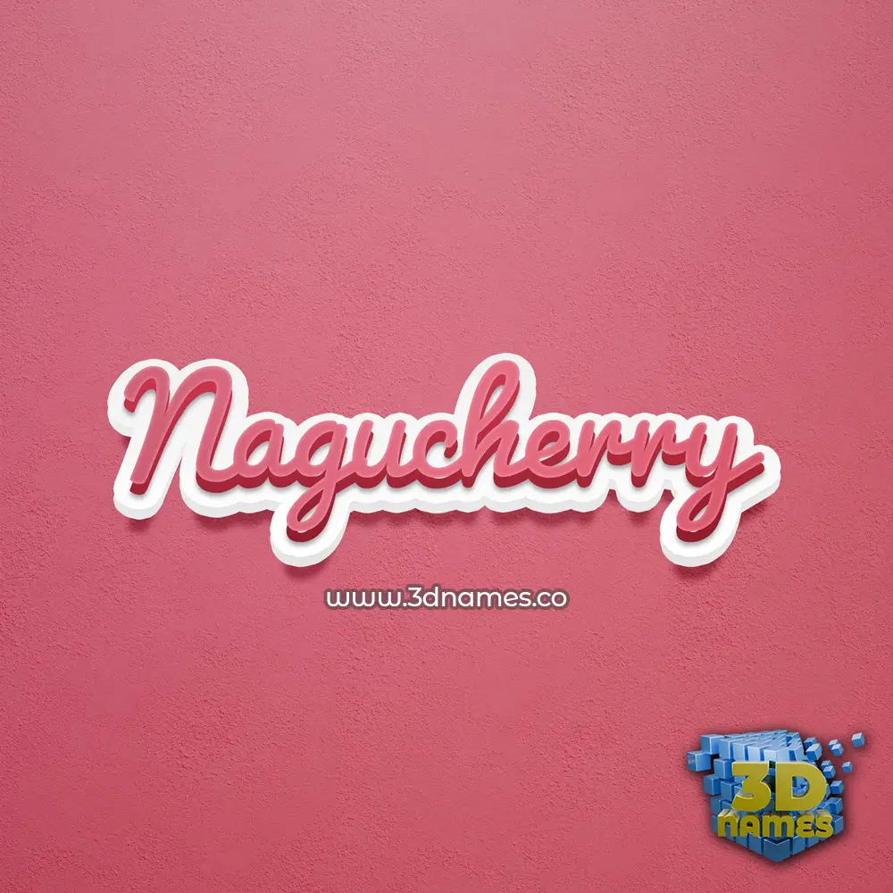 nagucherry in Red Scribble style - 3D name wallpaper