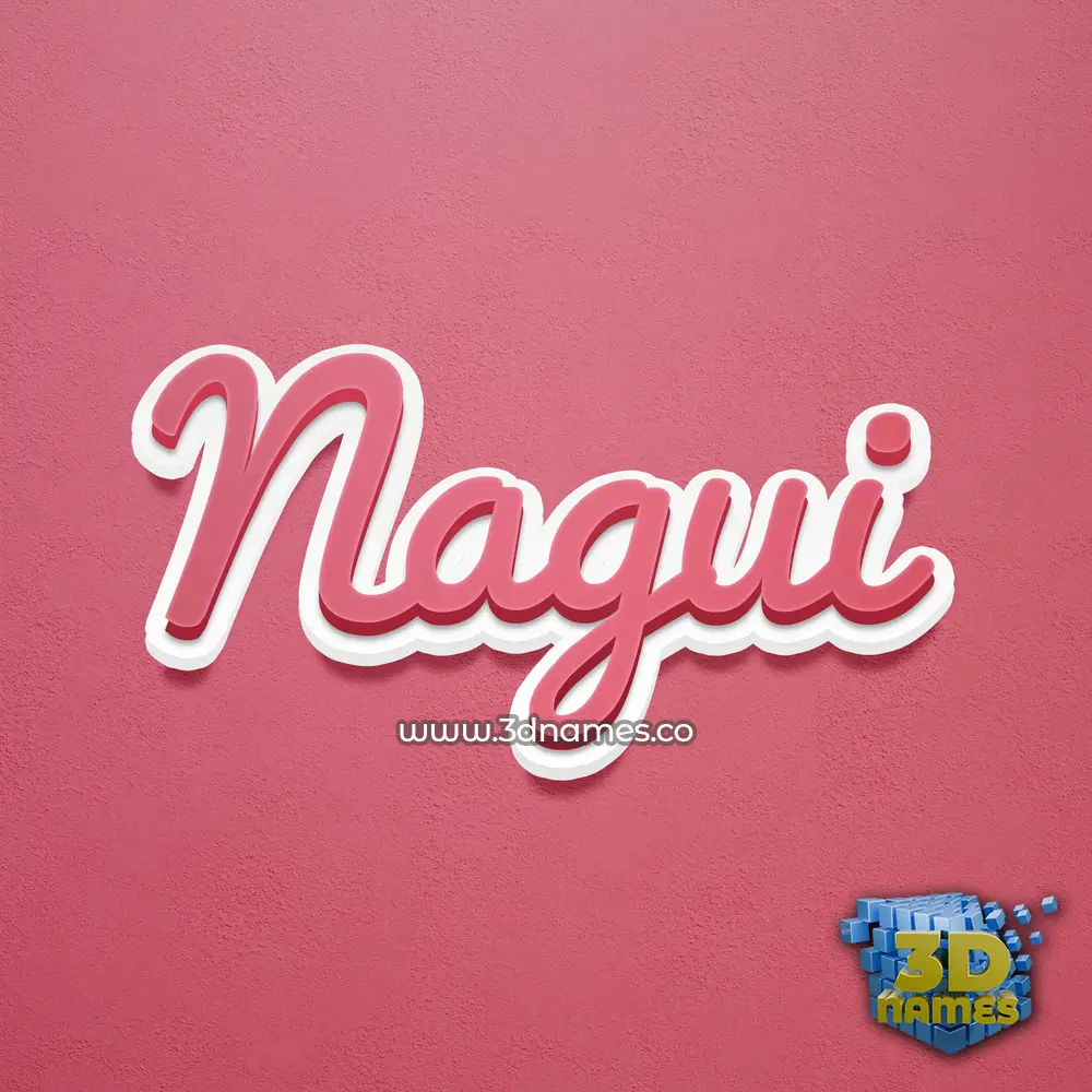 nagui in Red Scribble style - 3D name wallpaper
