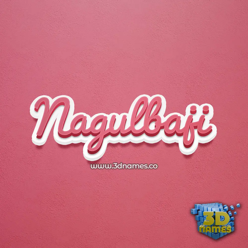 nagulbaji in Red Scribble style - 3D name wallpaper
