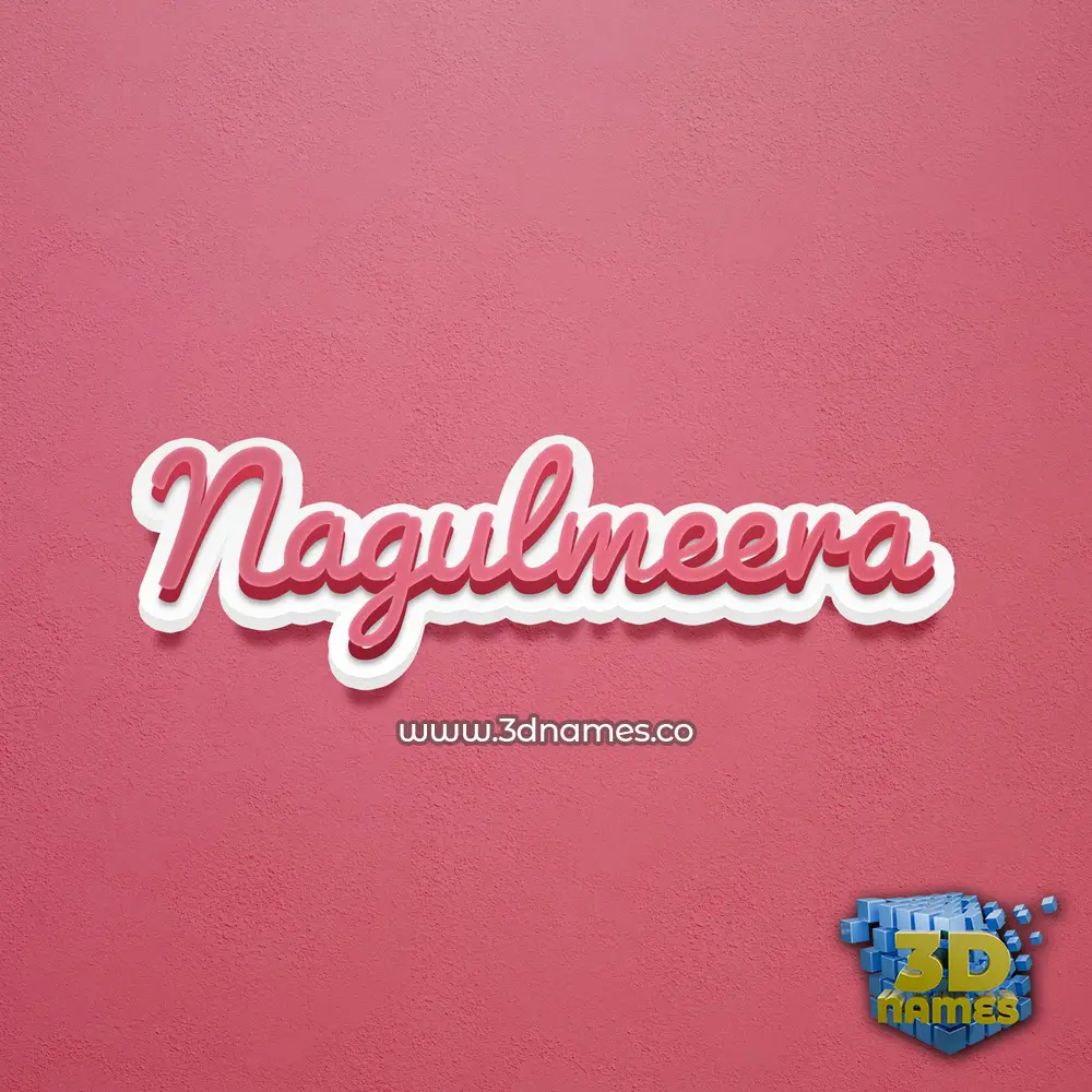 nagulmeera in Red Scribble style - 3D name wallpaper