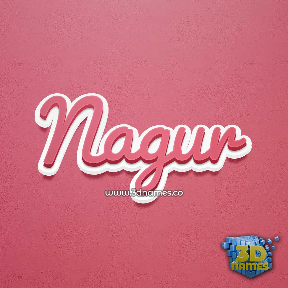 nagur in Red Scribble style - 3D name wallpaper