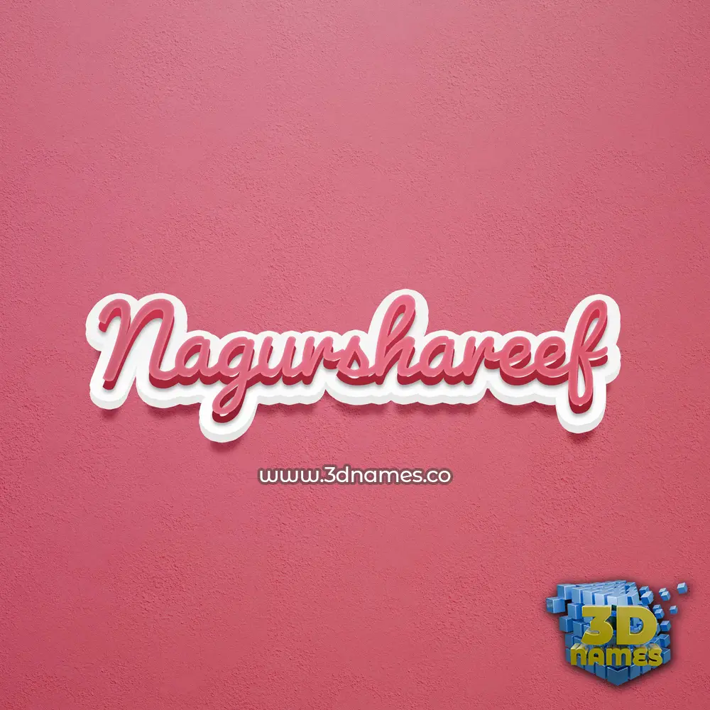 nagurshareef in Red Scribble style - 3D name wallpaper