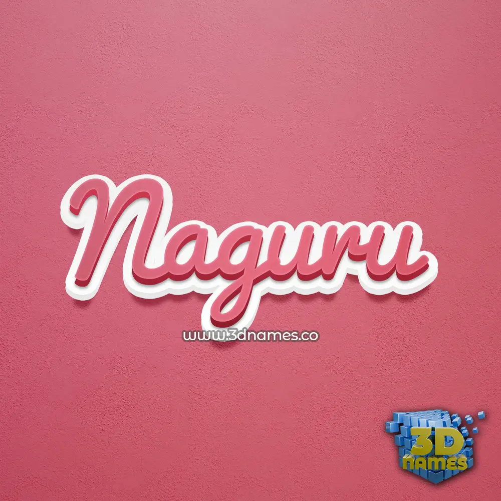 naguru in Red Scribble style - 3D name wallpaper