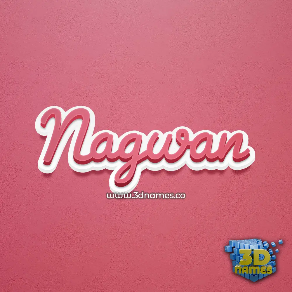 nagwan in Red Scribble style - 3D name wallpaper