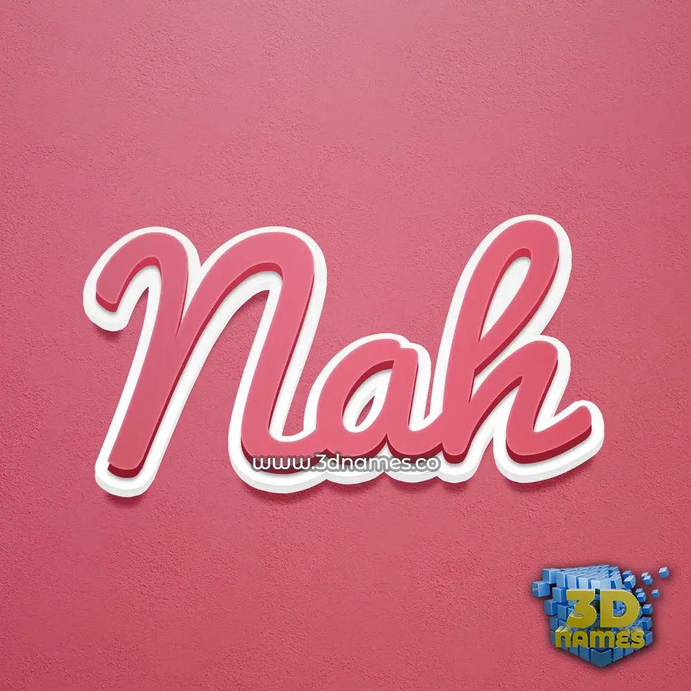 nah in Red Scribble style - 3D name wallpaper