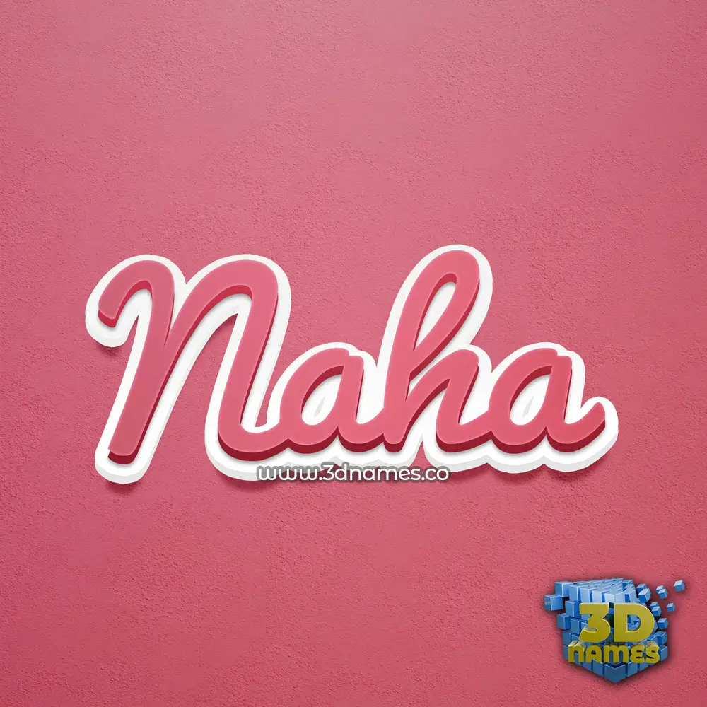 naha in Red Scribble style - 3D name wallpaper