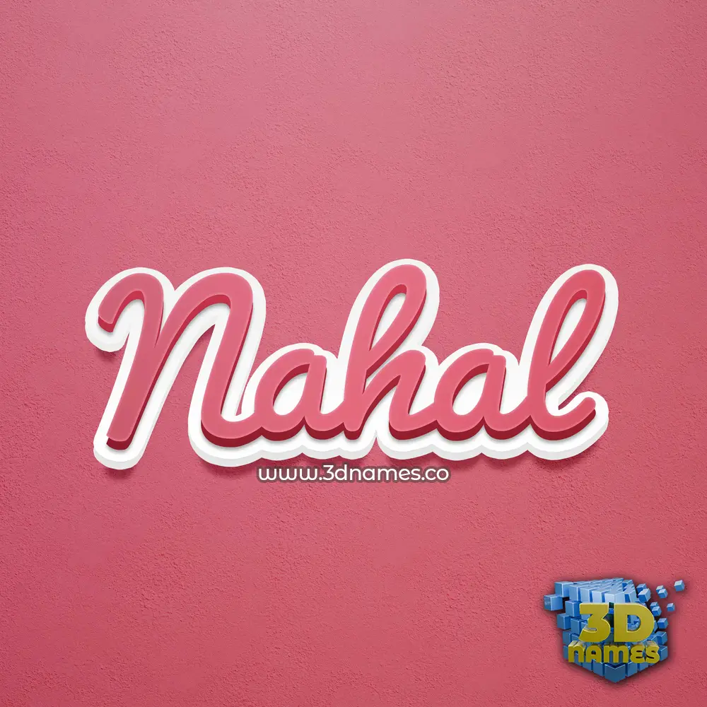 nahal in Red Scribble style - 3D name wallpaper