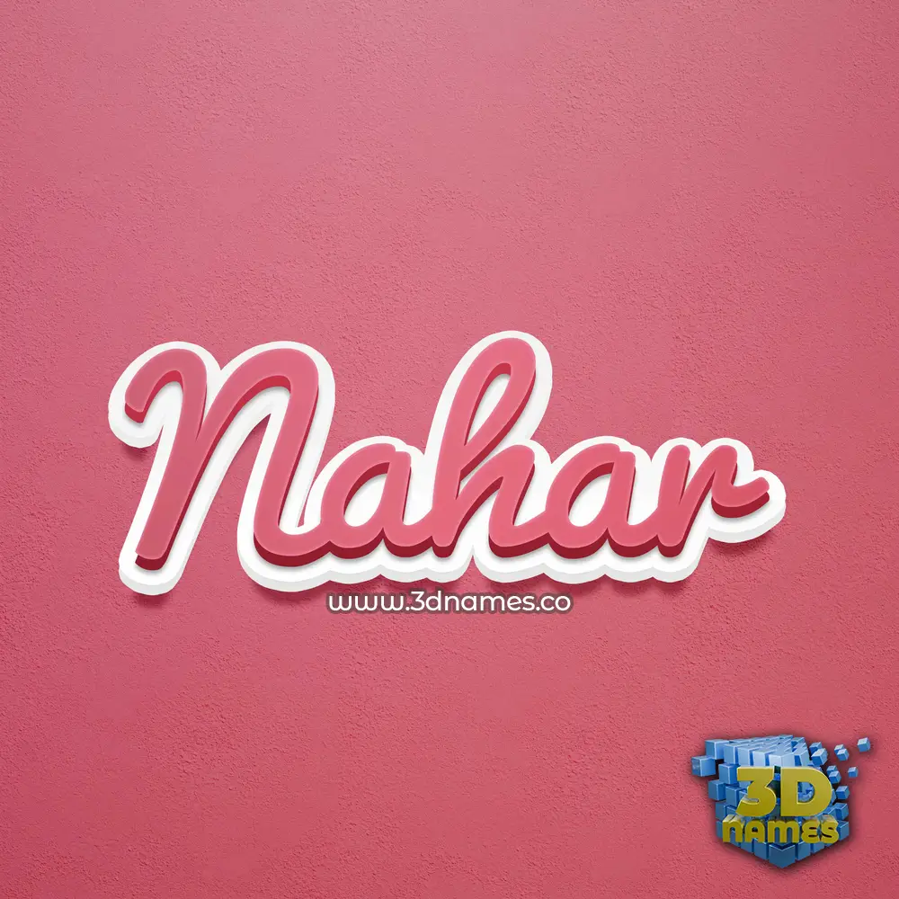 nahar in Red Scribble style - 3D name wallpaper