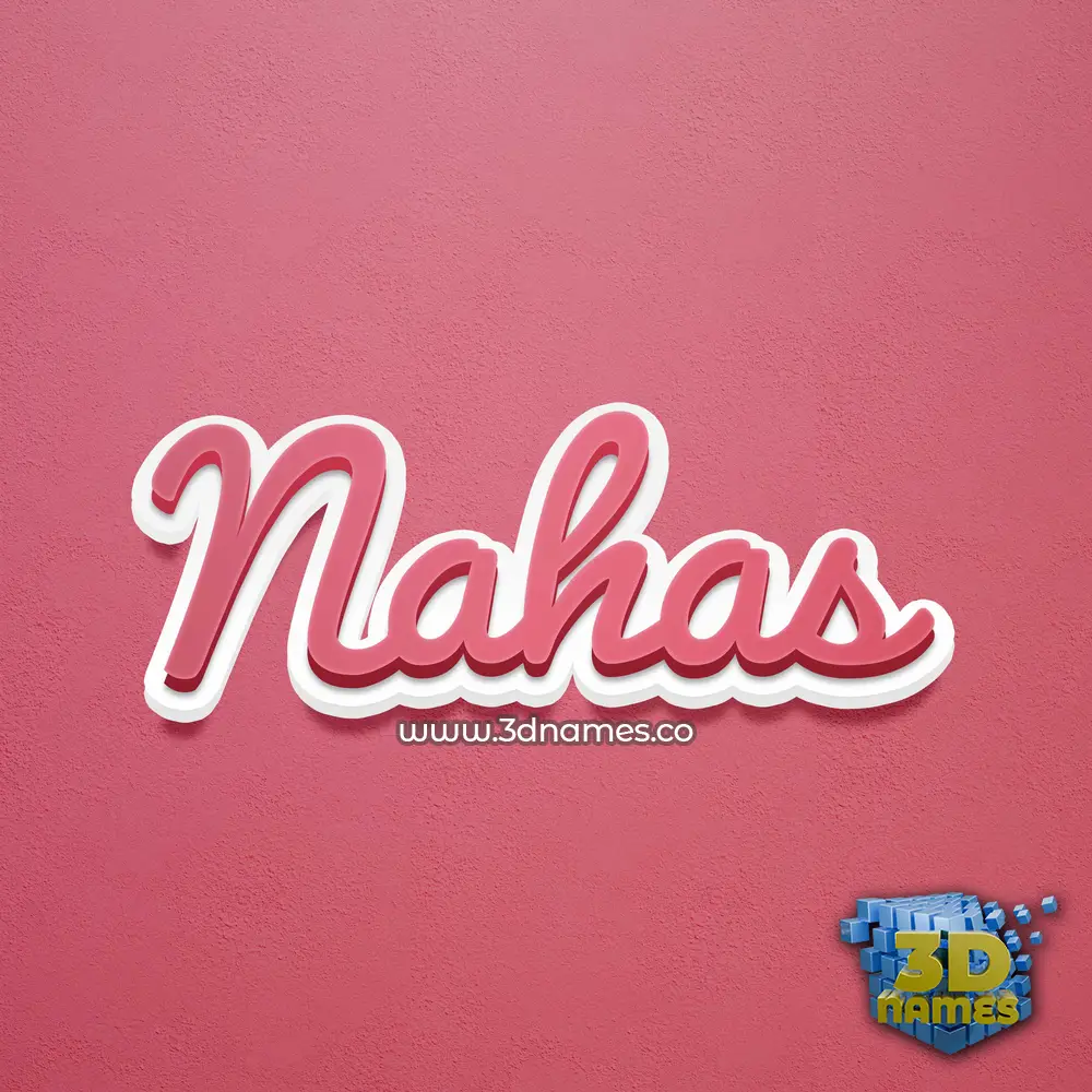 nahas in Red Scribble style - 3D name wallpaper