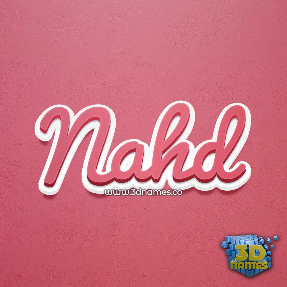 nahd in Red Scribble style - 3D name wallpaper