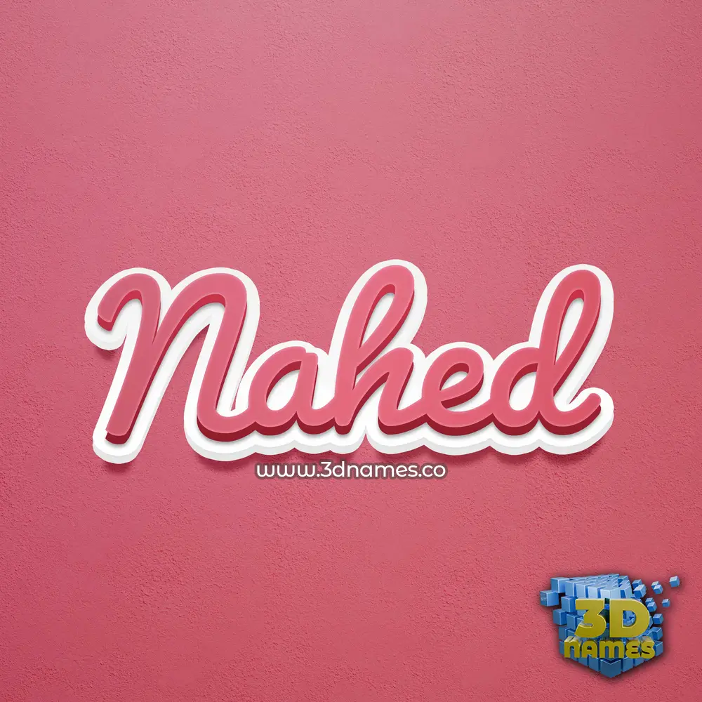 nahed in Red Scribble style - 3D name wallpaper