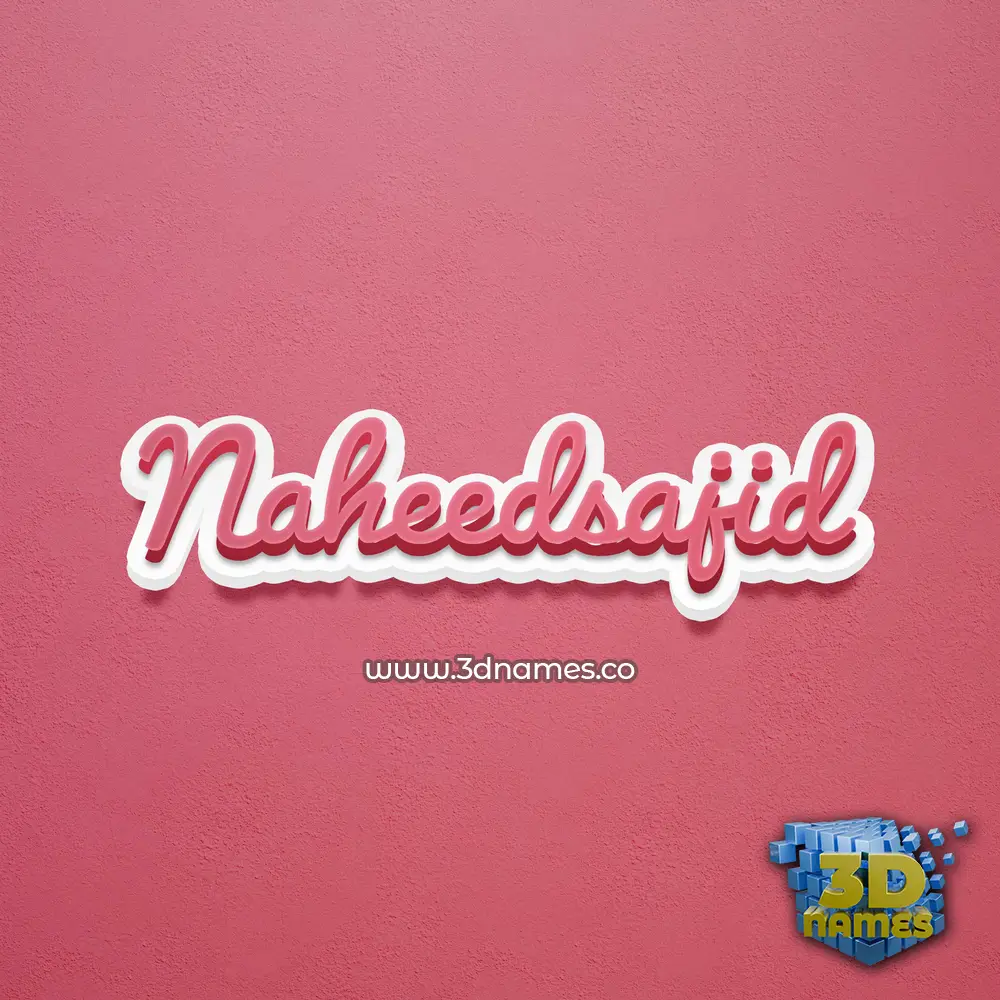 naheedsajid in Red Scribble style - 3D name wallpaper