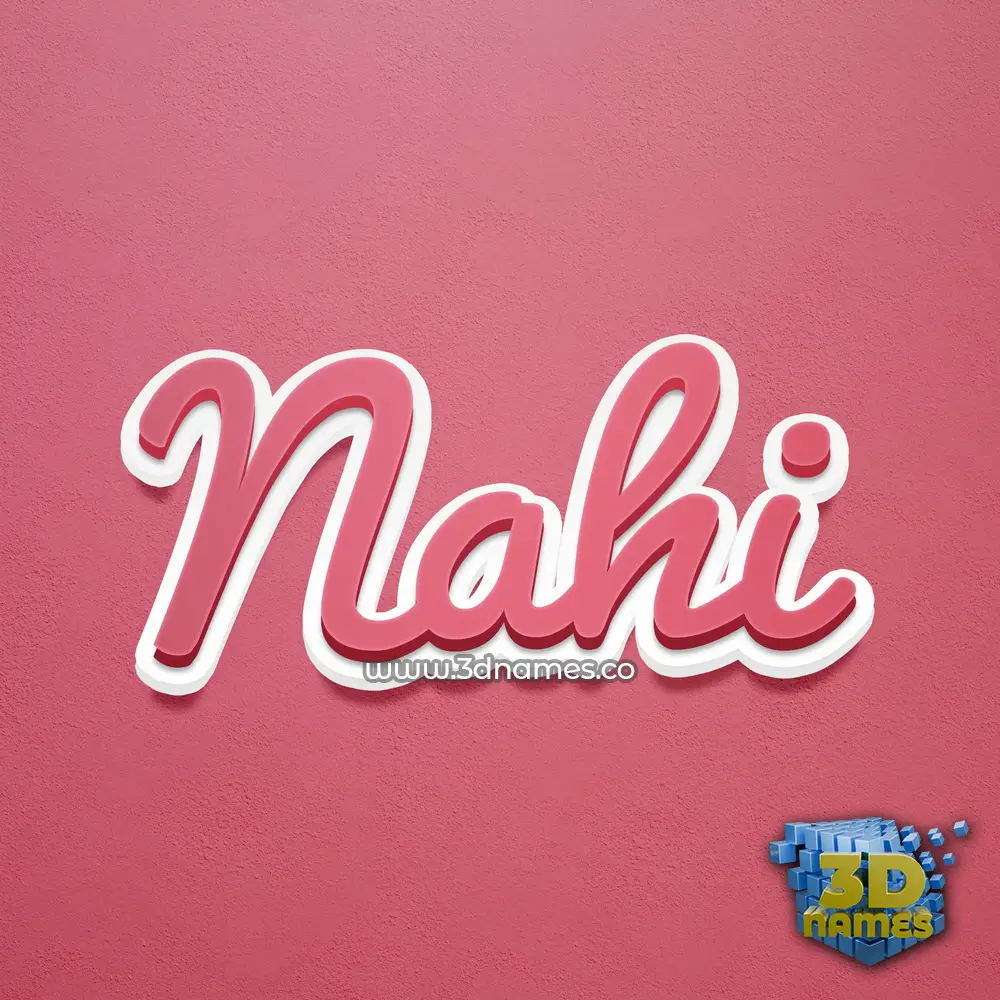 nahi in Red Scribble style - 3D name wallpaper