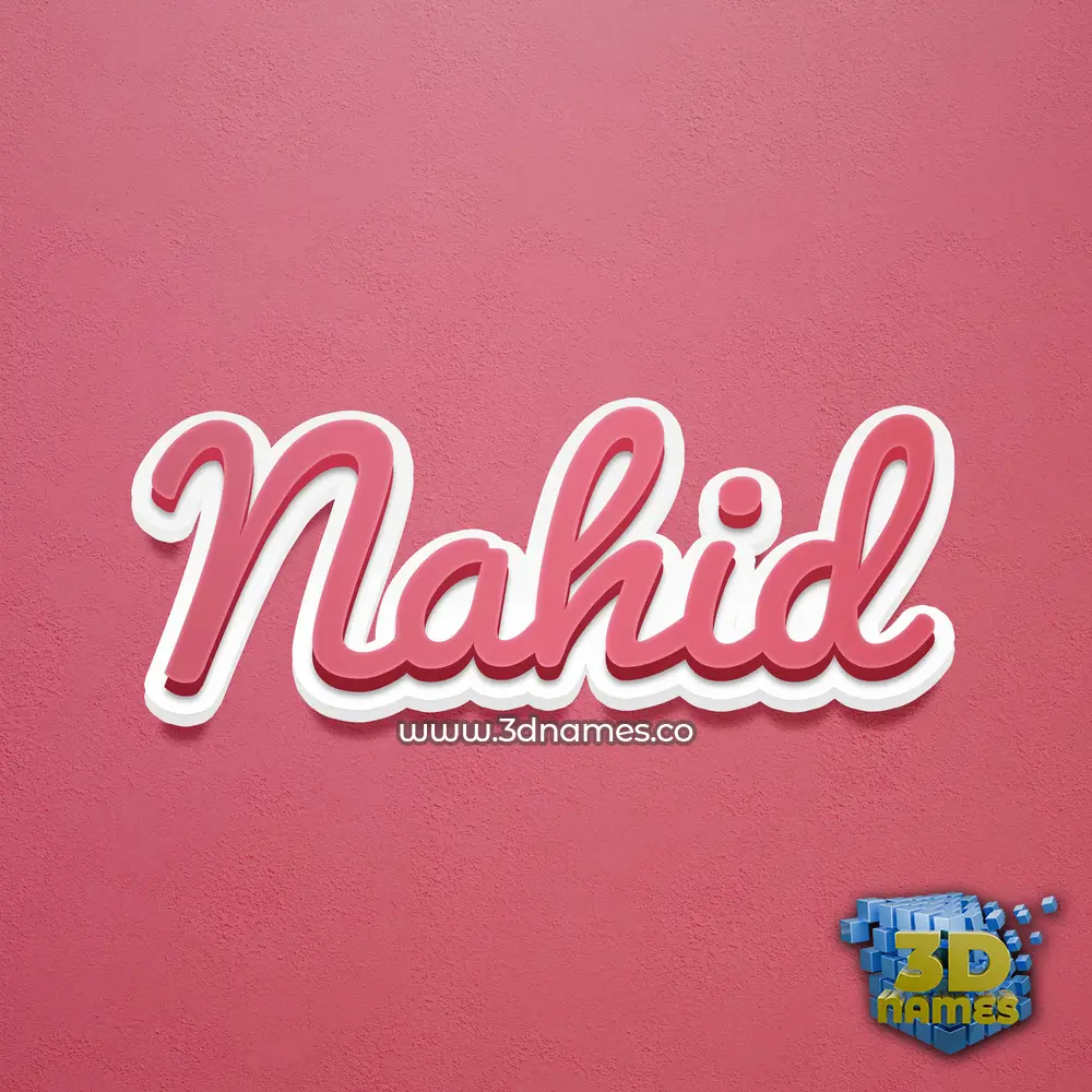 nahid in Red Scribble style - 3D name wallpaper
