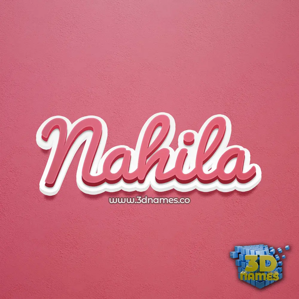 nahila in Red Scribble style - 3D name wallpaper