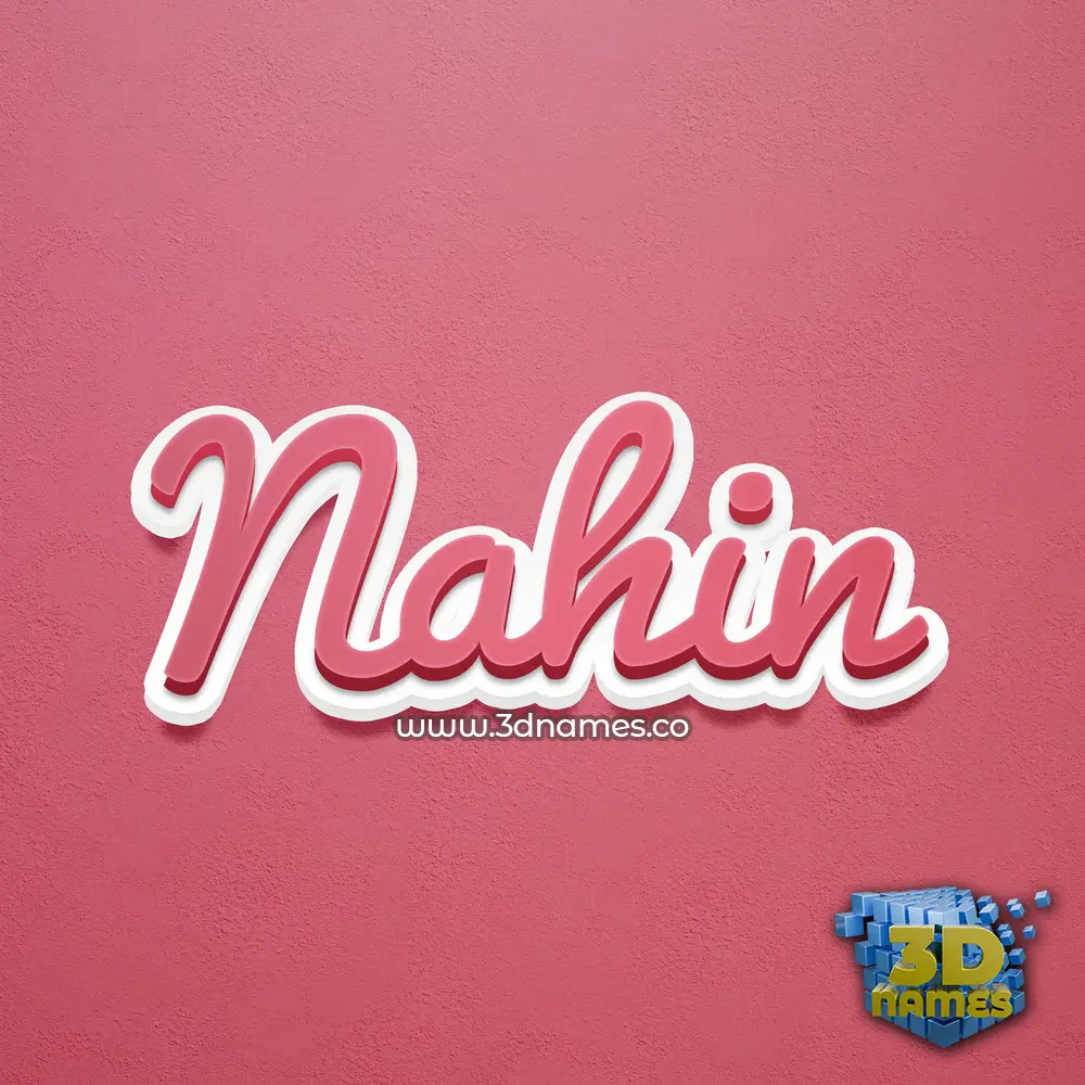 nahin in Red Scribble style - 3D name wallpaper