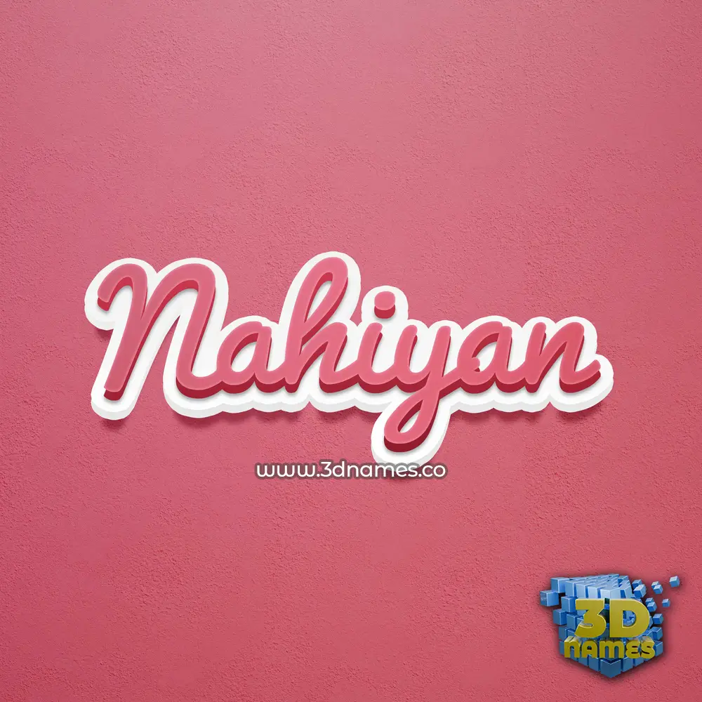 nahiyan in Red Scribble style - 3D name wallpaper