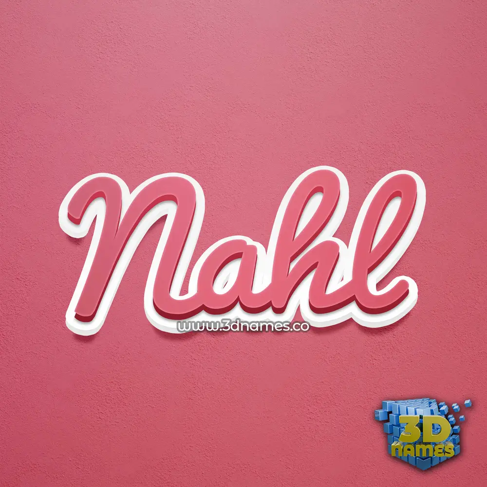 nahl in Red Scribble style - 3D name wallpaper