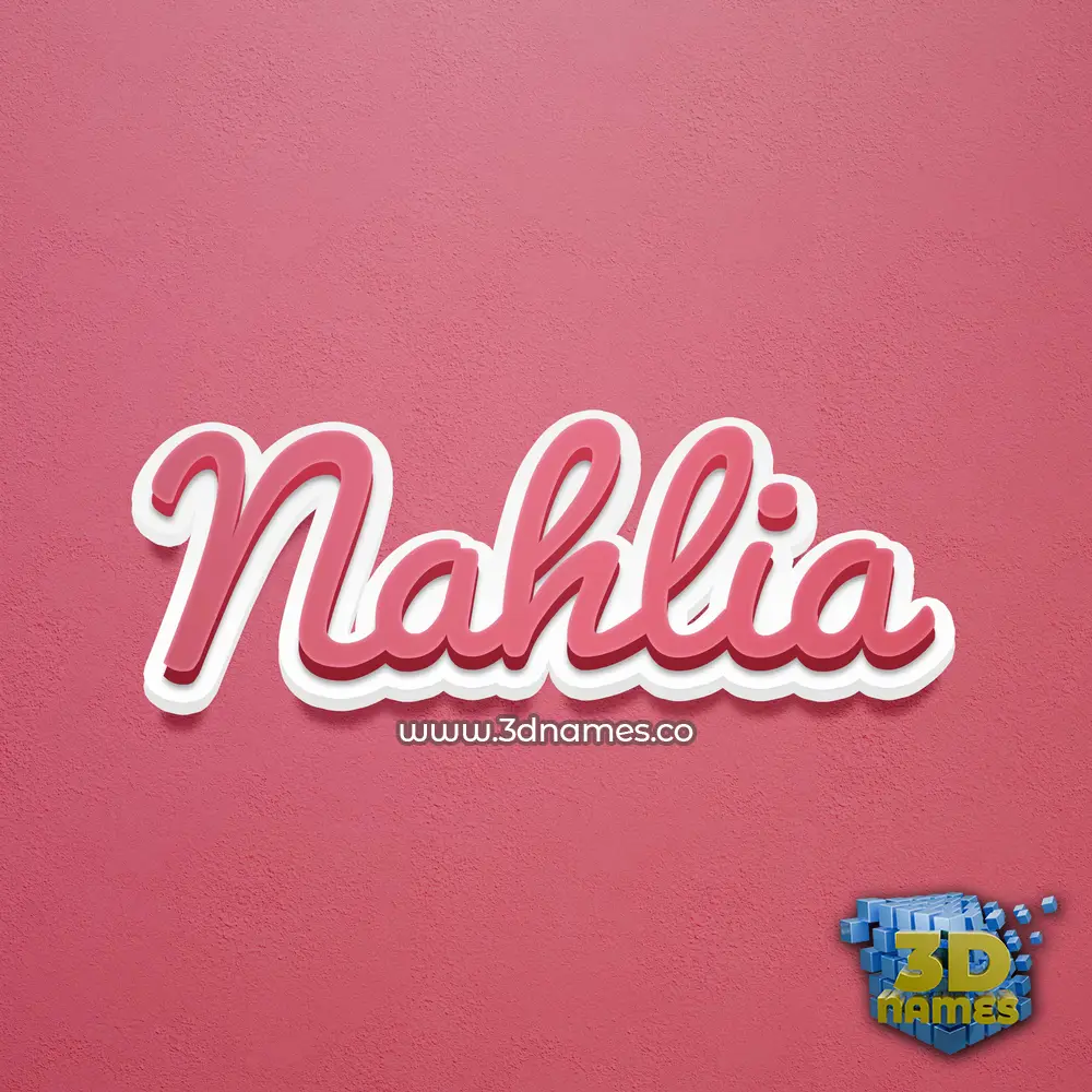 nahlia in Red Scribble style - 3D name wallpaper