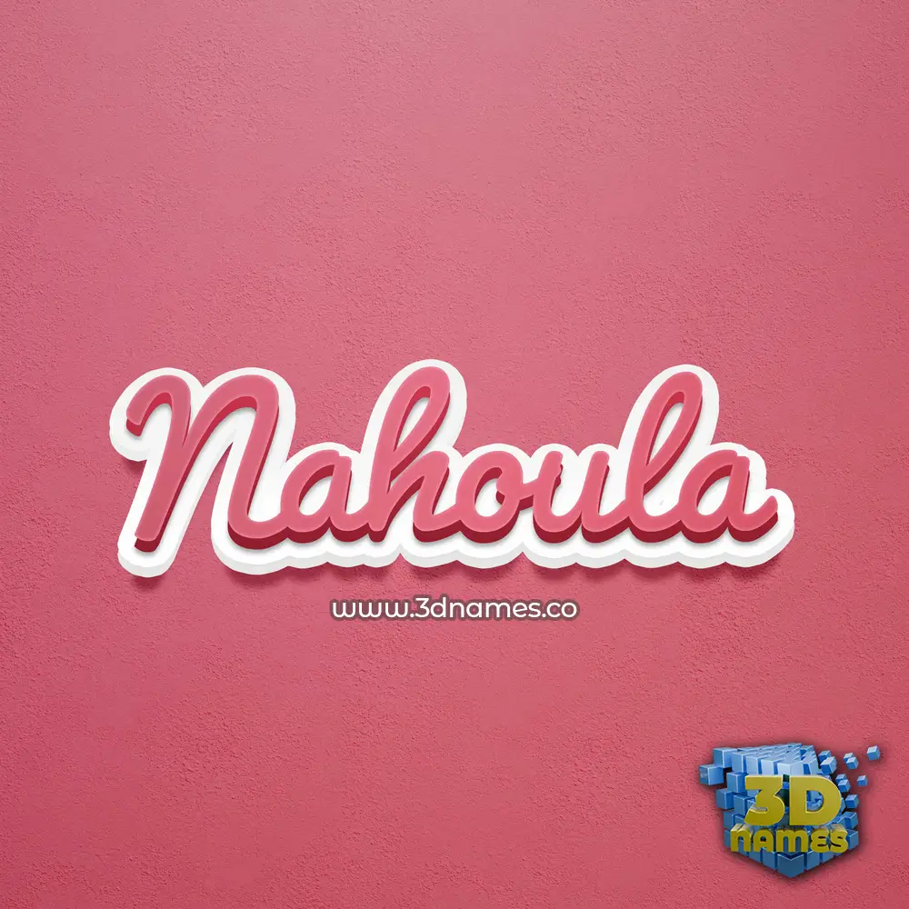 nahoula in Red Scribble style - 3D name wallpaper
