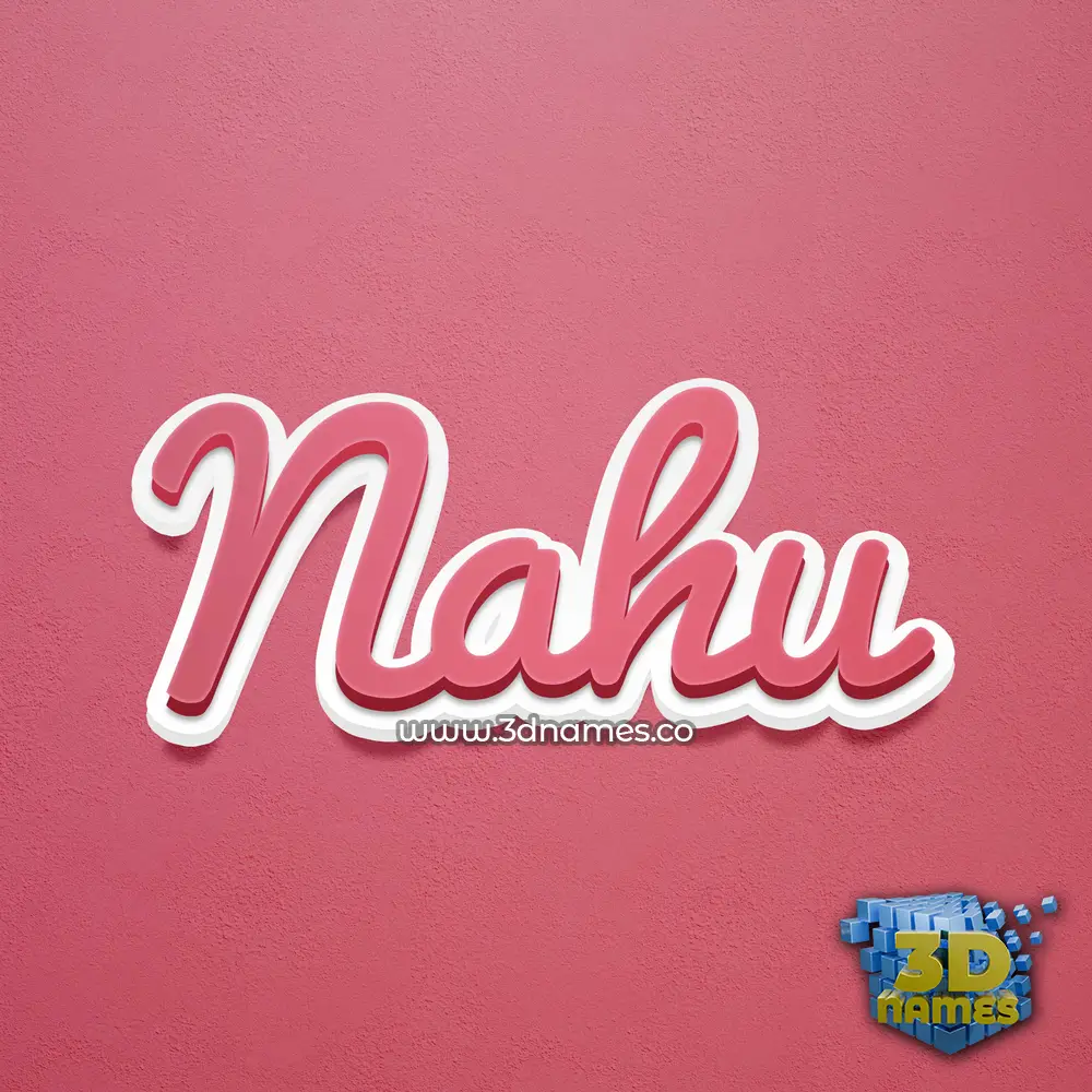 nahu in Red Scribble style - 3D name wallpaper