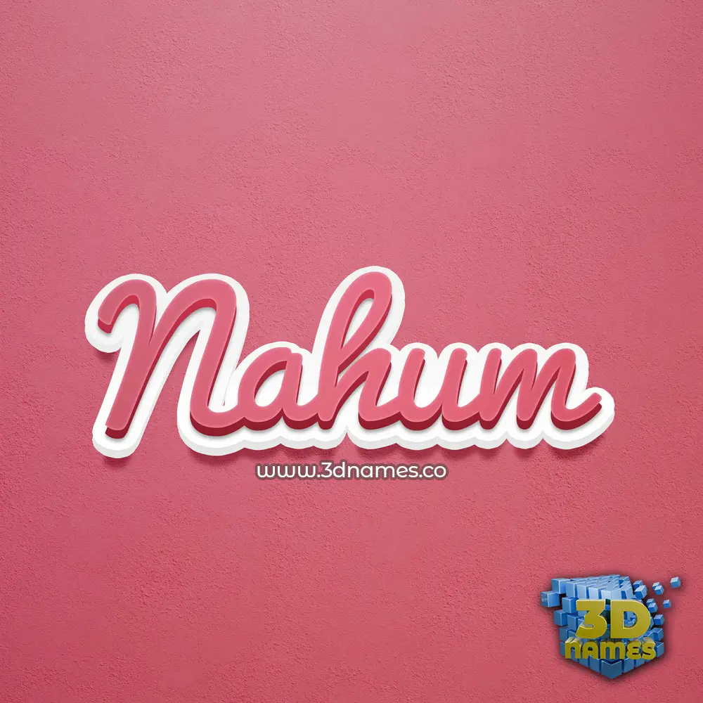 nahum in Red Scribble style - 3D name wallpaper