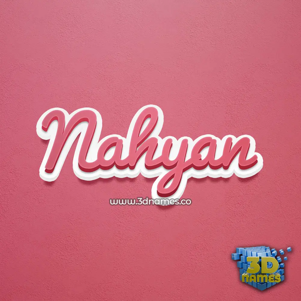 nahyan in Red Scribble style - 3D name wallpaper