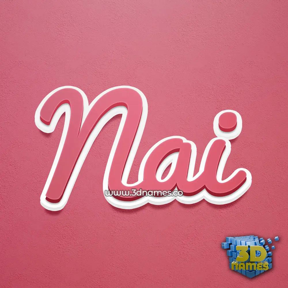 nai in Red Scribble style - 3D name wallpaper