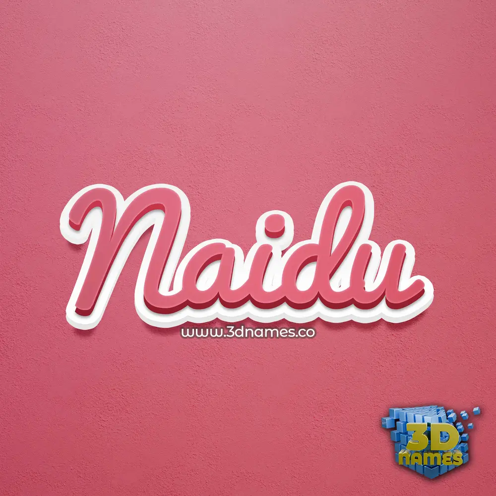 naidu in Red Scribble style - 3D name wallpaper