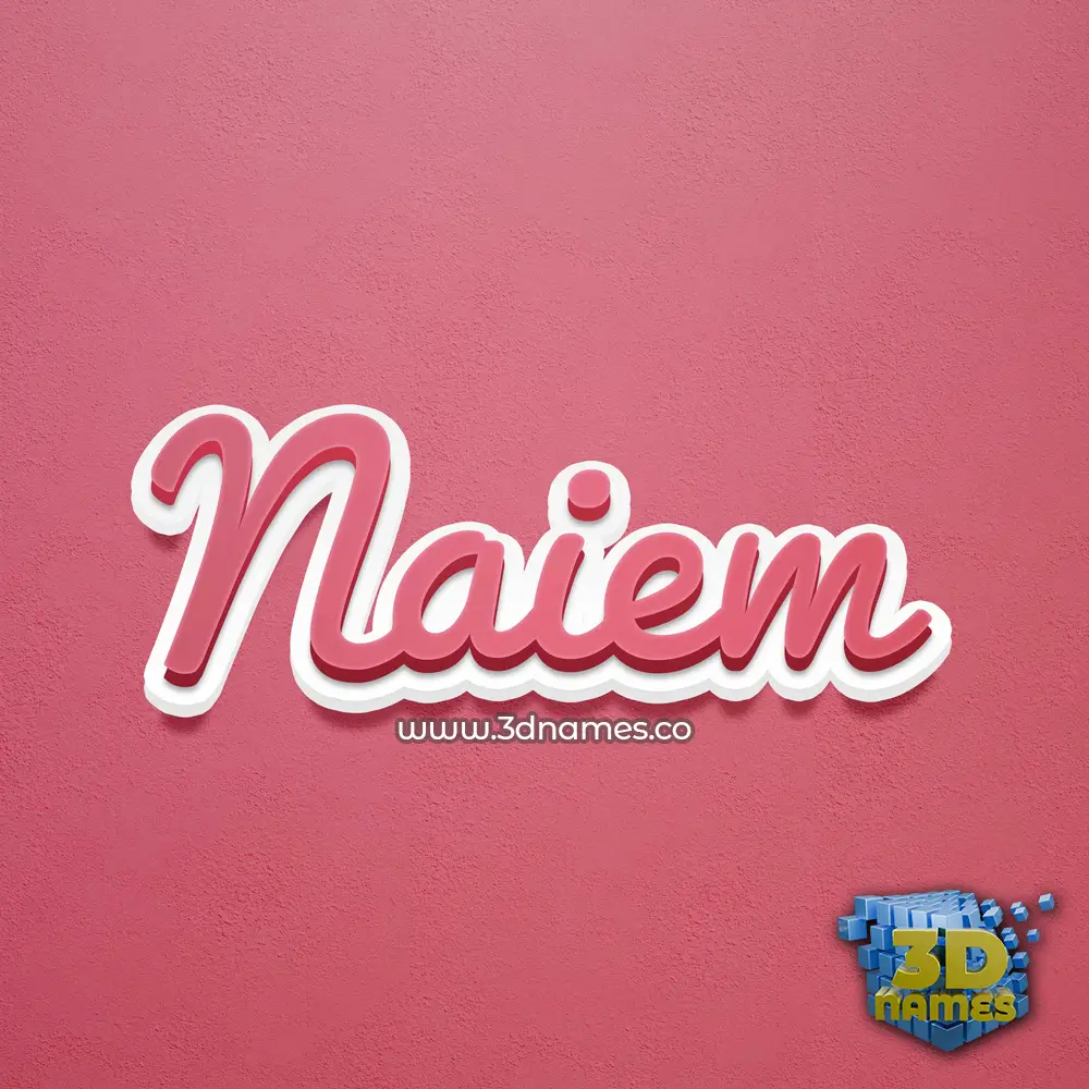 naiem in Red Scribble style - 3D name wallpaper