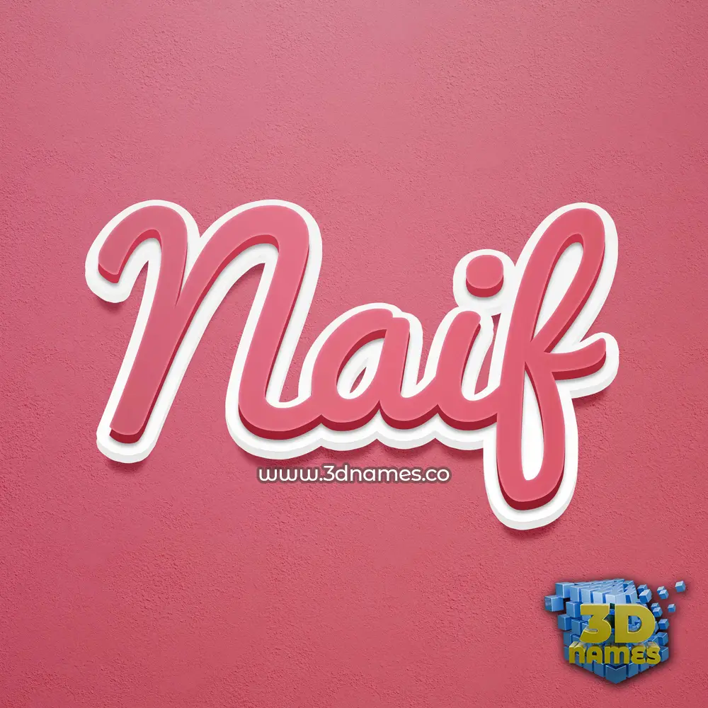naif in Red Scribble style - 3D name wallpaper