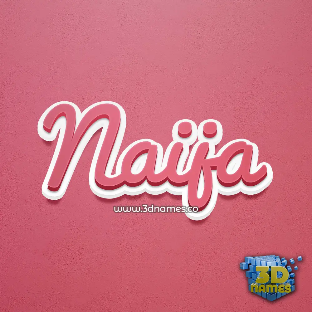 naija in Red Scribble style - 3D name wallpaper