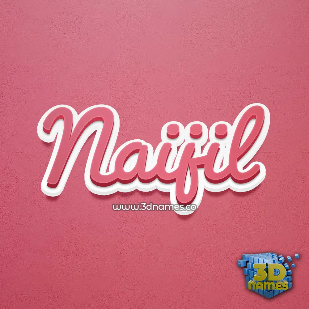 naijil in Red Scribble style - 3D name wallpaper