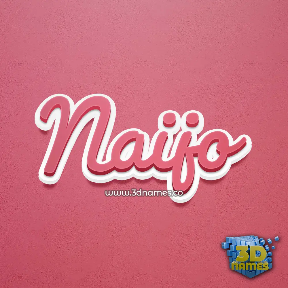 naijo in Red Scribble style - 3D name wallpaper