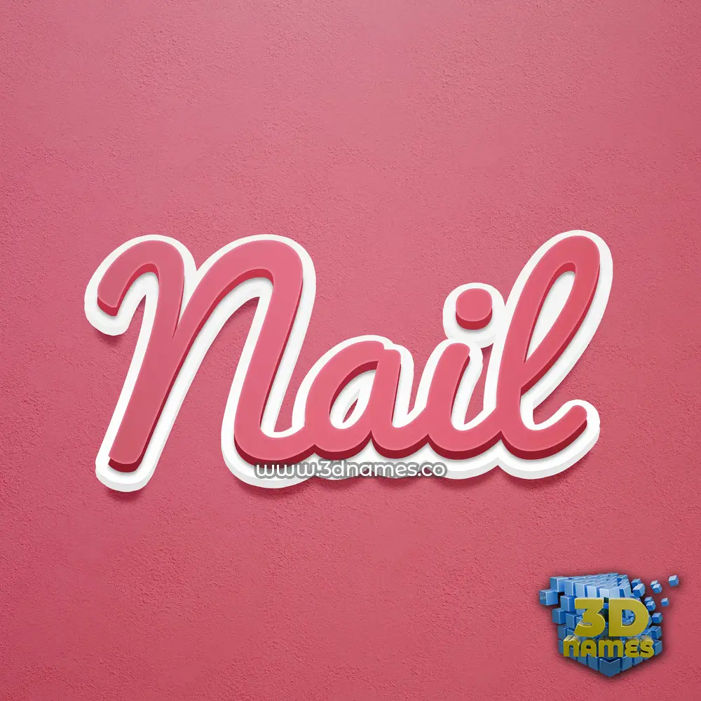 nail in Red Scribble style - 3D name wallpaper
