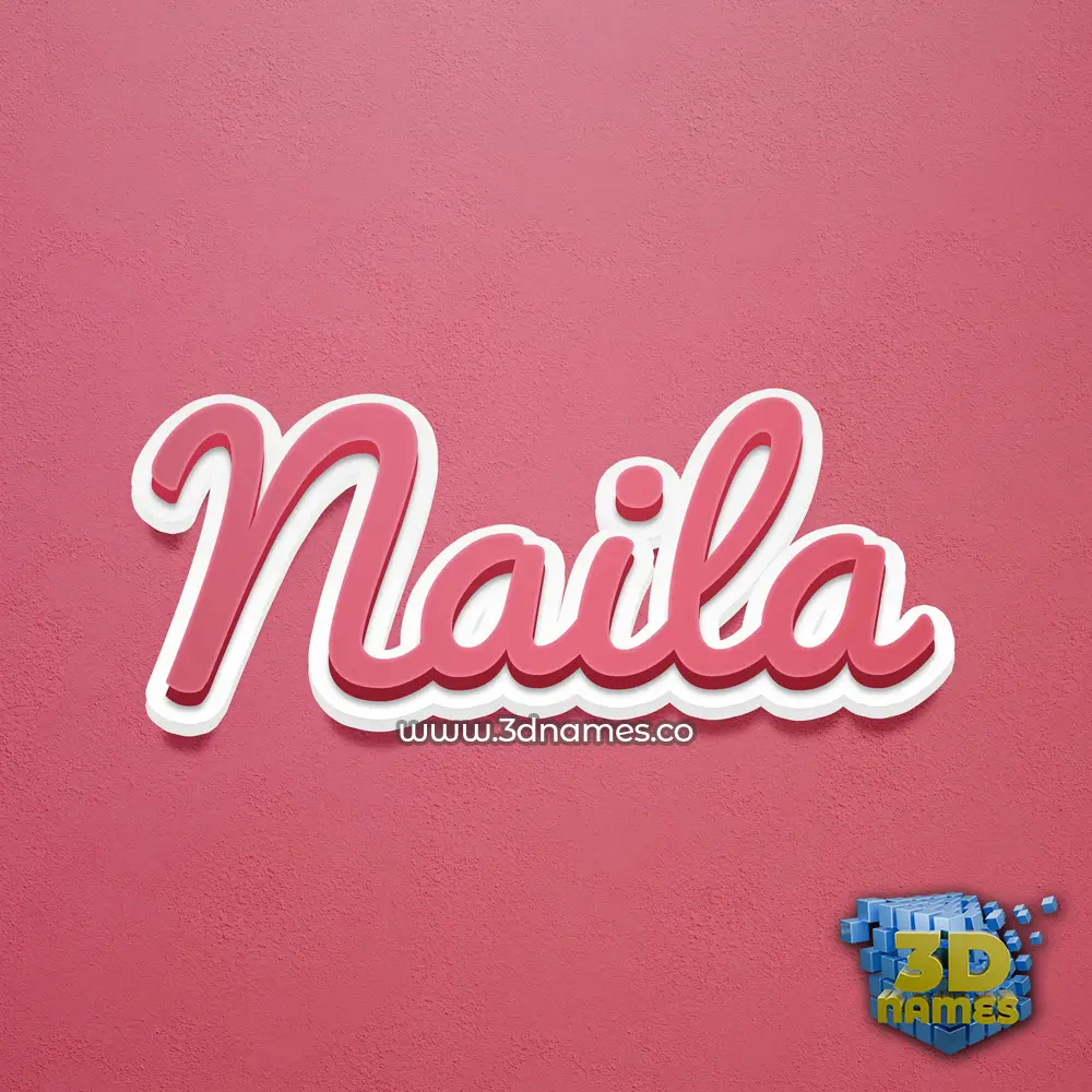 naila in Red Scribble style - 3D name wallpaper