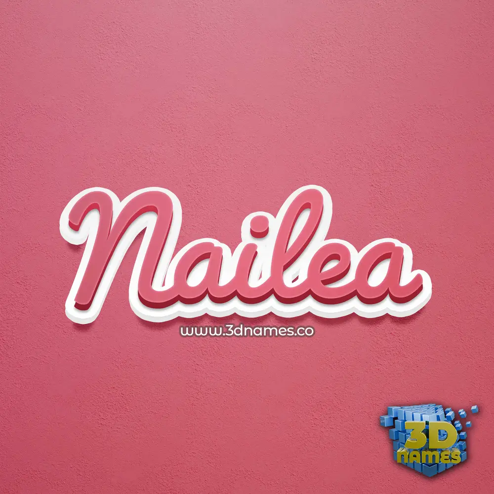 nailea in Red Scribble style - 3D name wallpaper