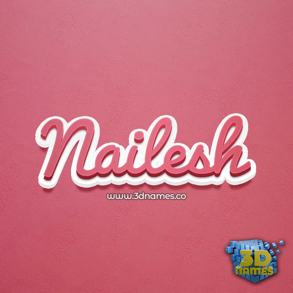 nailesh in Red Scribble style - 3D name wallpaper