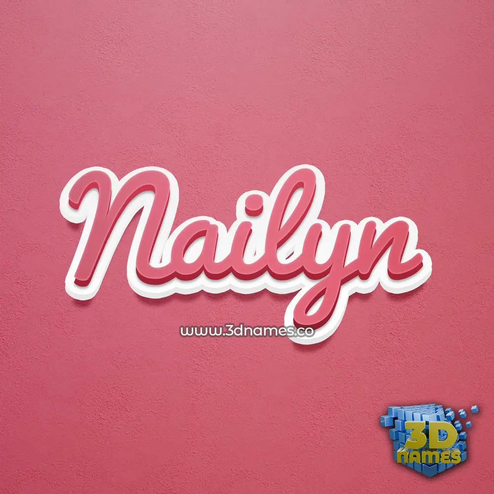 nailyn in Red Scribble style - 3D name wallpaper