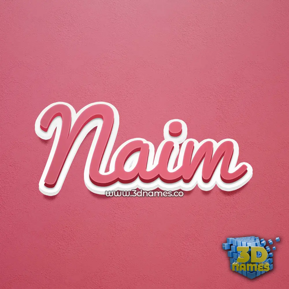 naim in Red Scribble style - 3D name wallpaper
