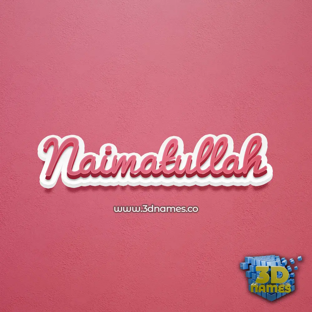 naimatullah in Red Scribble style - 3D name wallpaper