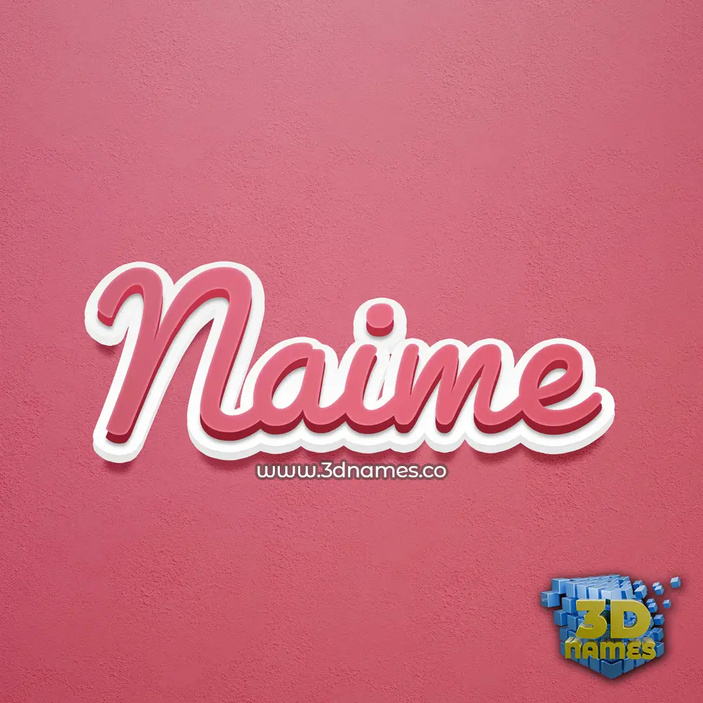 naime in Red Scribble style - 3D name wallpaper