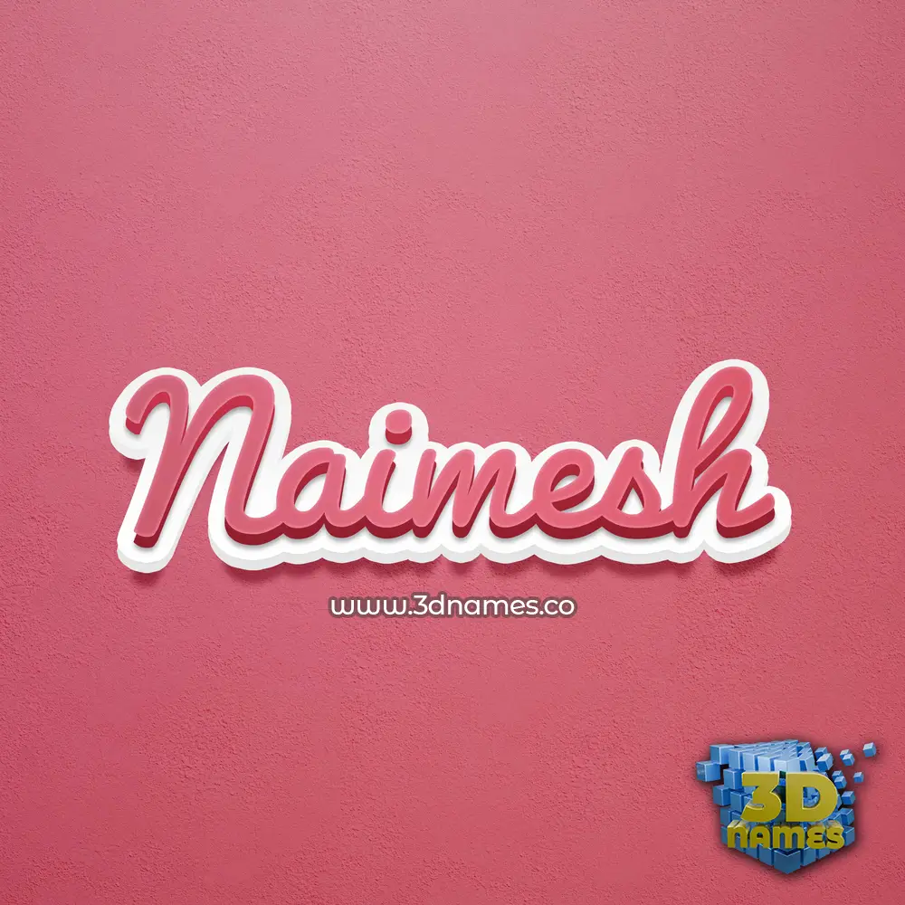 naimesh in Red Scribble style - 3D name wallpaper
