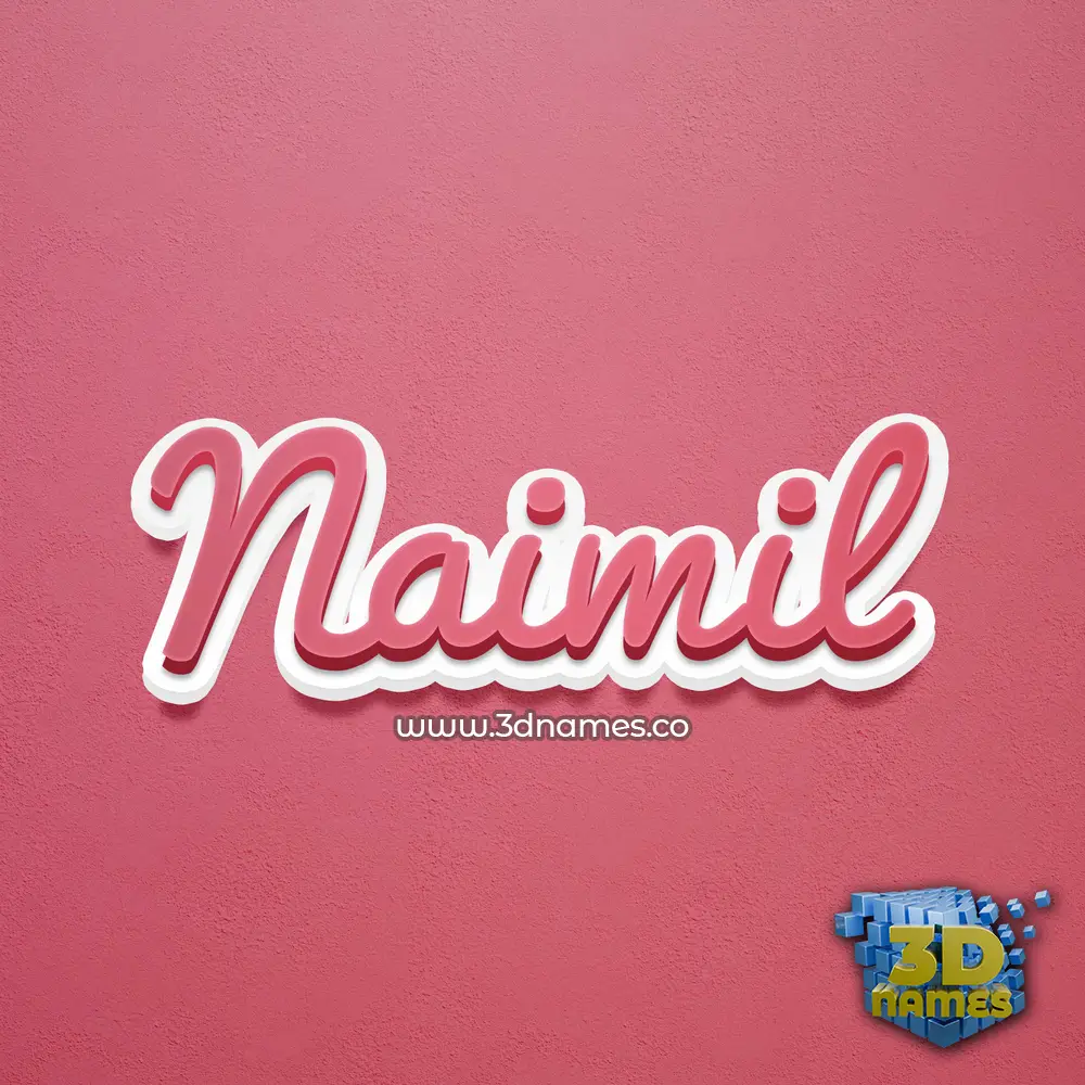 naimil in Red Scribble style - 3D name wallpaper