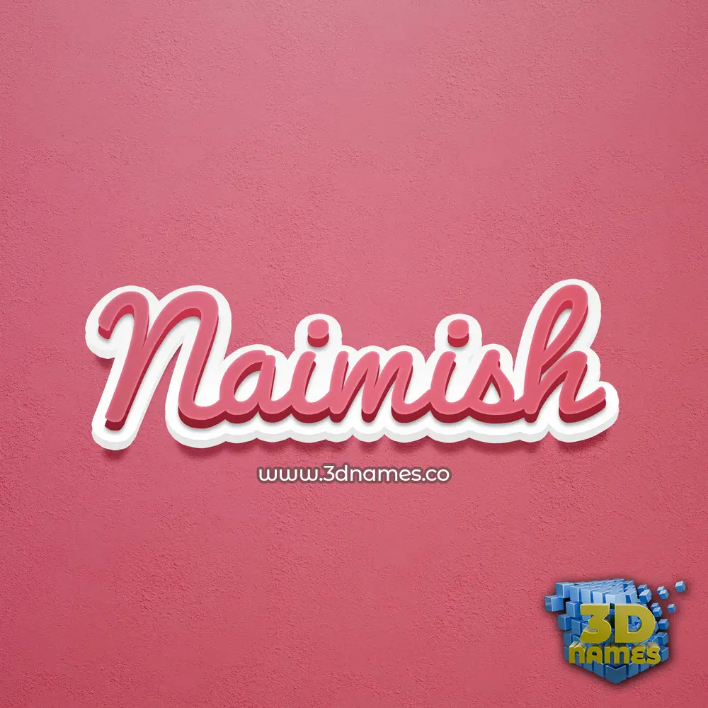 naimish in Red Scribble style - 3D name wallpaper