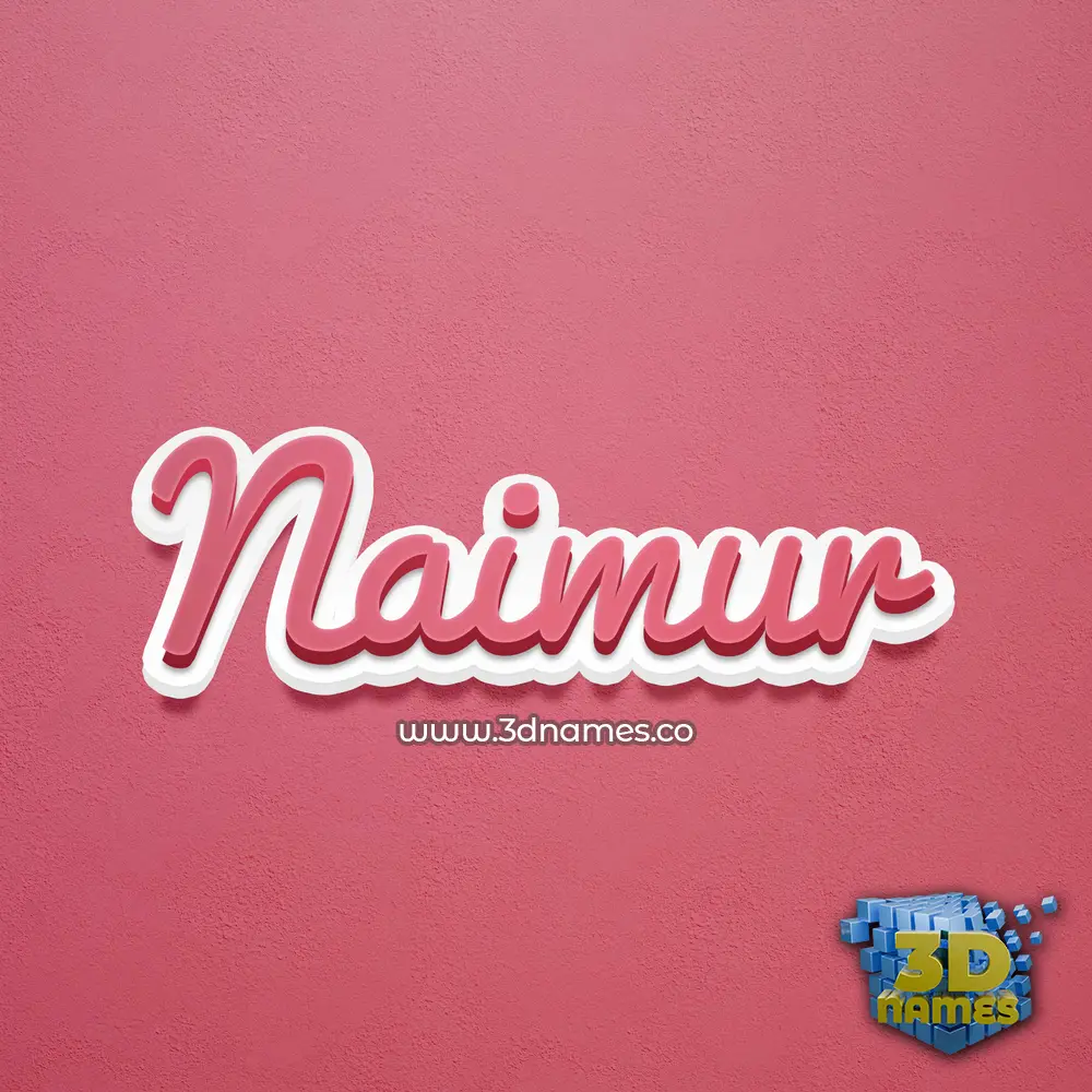 naimur in Red Scribble style - 3D name wallpaper