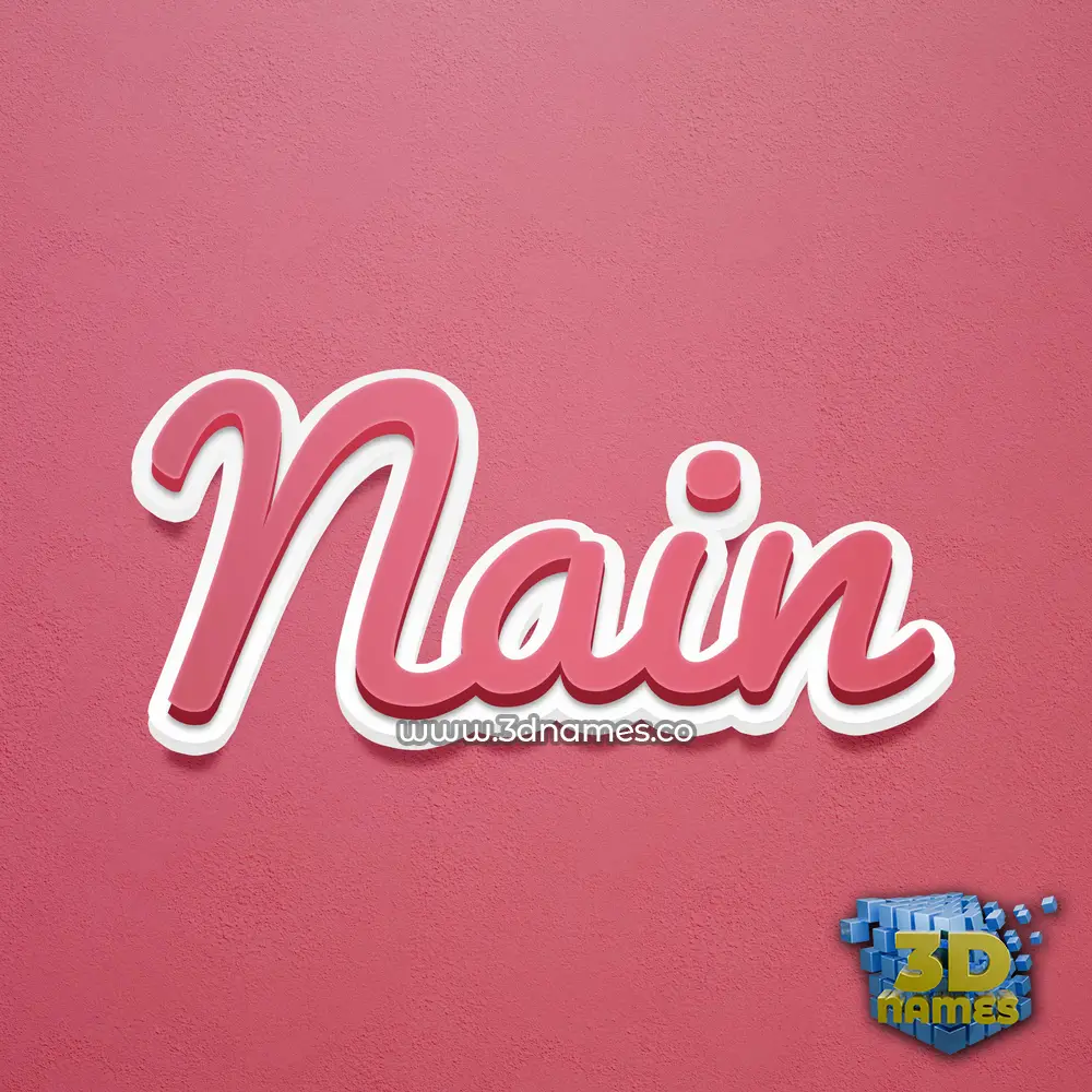 nain in Red Scribble style - 3D name wallpaper